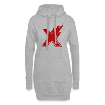 Forme de symbole typographie lettre Alphabet X - Sweat-shirt à capuche long Femme - gris chiné - Devant