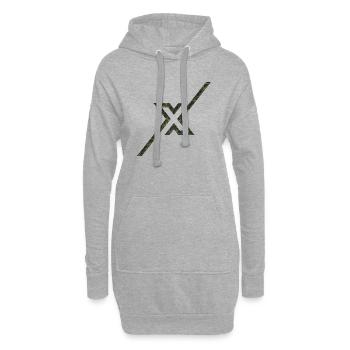 Forme de symbole typographie lettre Alphabet X - Sweat-shirt à capuche long Femme - gris chiné - Devant