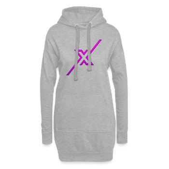 Forme de symbole typographie lettre Alphabet X - Sweat-shirt à capuche long Femme - gris chiné - Devant