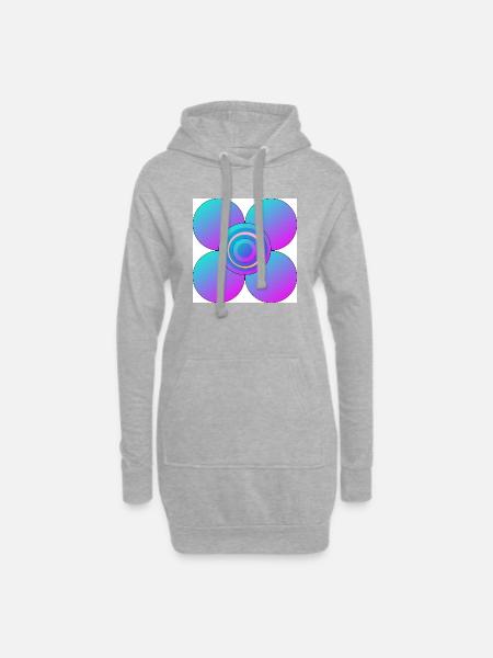 Colorful flower - Hoodie Dress - heather grey