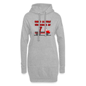 Camion - Sweat-shirt à capuche long Femme - gris chiné - Devant