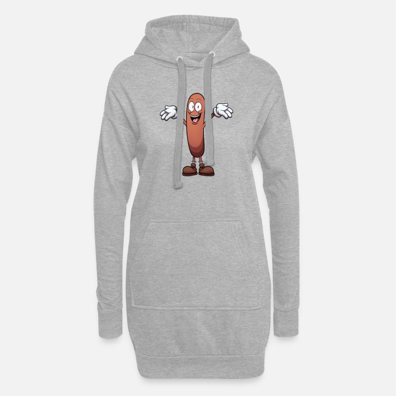 Süße Wurst - Hoodie-Kleid - Grau meliert