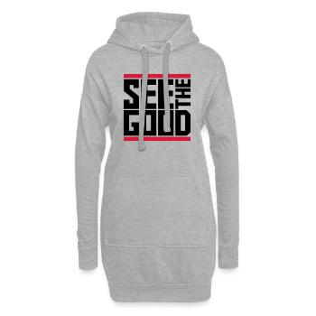 voir la bonne citation - Sweat-shirt à capuche long Femme - gris chiné - Devant