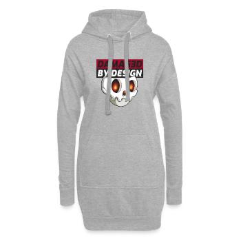 Endommagé par la conception : Crâne - Sweat-shirt à capuche long Femme - gris chiné - Devant