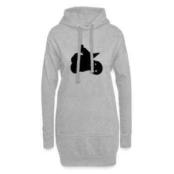 Motorrad - Hoodie-Kleid - Grau meliert - Vorne