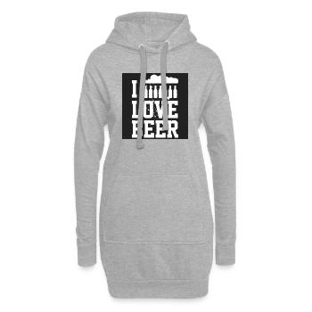 Ich Liebe Bier - Hoodie-Kleid - Grau meliert - Vorne
