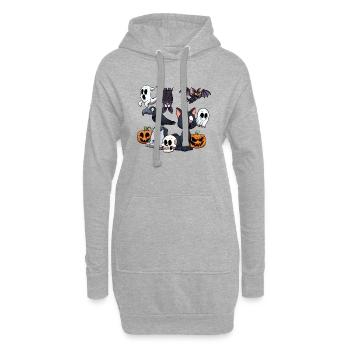 Halloween Charaktere - Hoodie-Kleid - Grau meliert - Vorne
