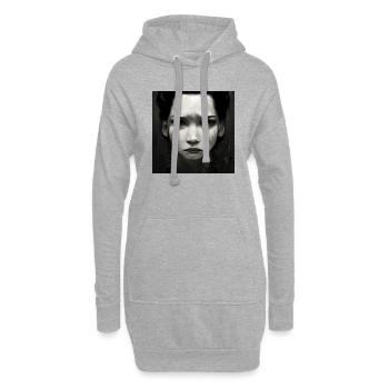 Portrait du triste, Andgy Mädchens - Sweat-shirt à capuche long Femme - gris chiné - Devant
