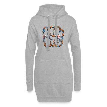 Try me try me funny cute graffitti humor retro - Hoodie-Kleid - Grau meliert - Vorne