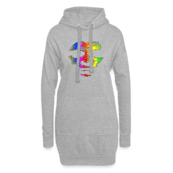 Visage en colère visage en colère visage suédois suédois visages suédois - Sweat-shirt à capuche long Femme - gris chiné - Devant