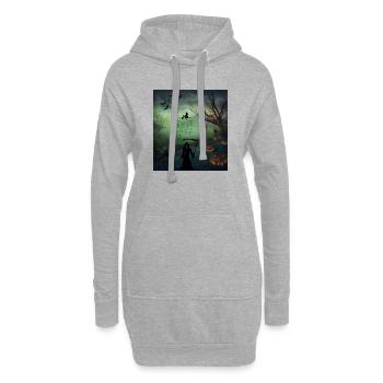 Halloween in the woods - Hoodie-Kleid - Grau meliert - Vorne
