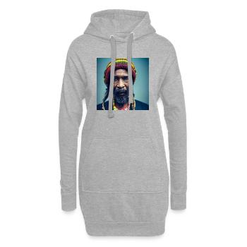 Rastafari Realistische Fotomalerei - Hoodie-Kleid - Grau meliert - Vorne