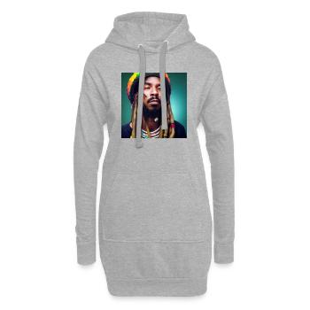 Rastafari-porträt - Hoodie-Kleid - Grau meliert - Vorne
