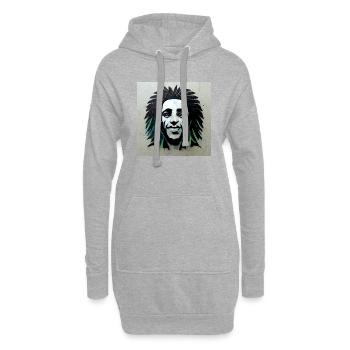 Croquis de graffiti rastafari - Sweat-shirt à capuche long Femme - gris chiné - Devant