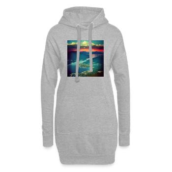 Vue depuis les Blue Mountains - Sweat-shirt à capuche long Femme - gris chiné - Devant