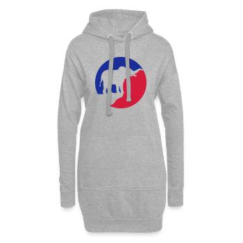 Vollmond Elefant Silhouette Klippe - Hoodie-Kleid - Grau meliert - Vorne