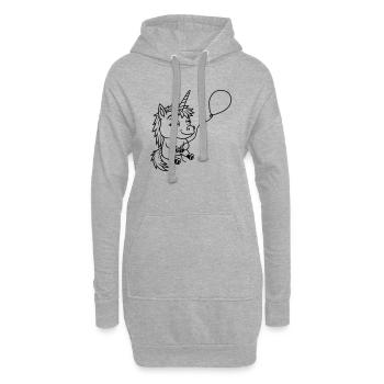 Balloon Anniversaire Licorne Comic - Sweat-shirt à capuche long Femme - gris chiné - Devant