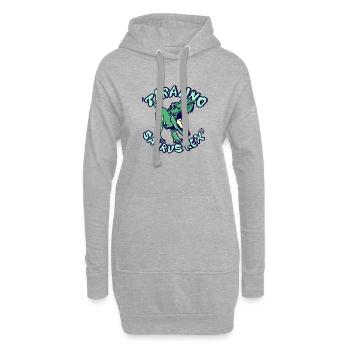 T-Rex - Hoodie-Kleid - Grau meliert - Vorne