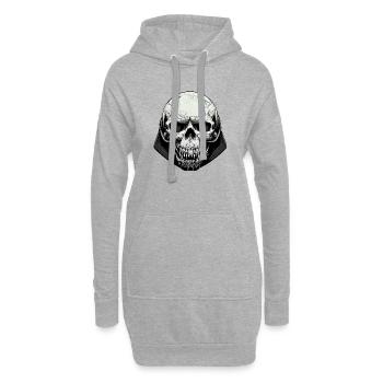 Art du crâne maléfique - Sweat-shirt à capuche long Femme - gris chiné - Devant