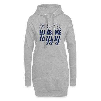 Mon chien me rend heureux - Sweat-shirt à capuche long Femme - gris chiné - Devant