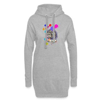 Machine à billes en apesanteur - Sweat-shirt à capuche long Femme - gris chiné - Devant