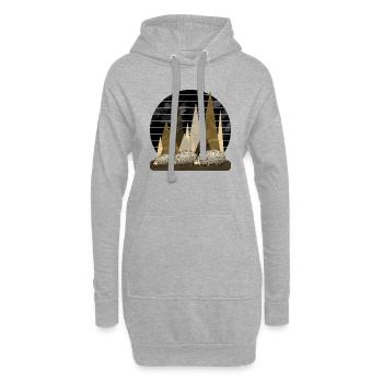 Igel - Hoodie-Kleid - Grau meliert - Vorne