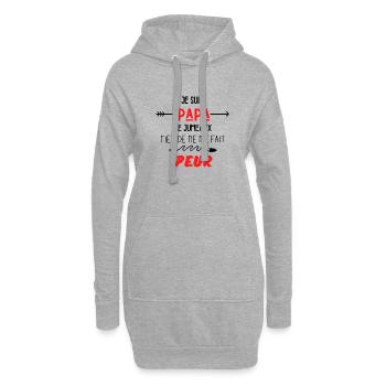 je suis papa de jumeaux rien ne me fait peur - Sweat-shirt à capuche long Femme - gris chiné - Devant