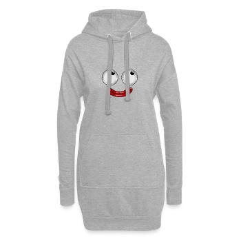 comic Augen - Hoodie-Kleid - Grau meliert - Vorne