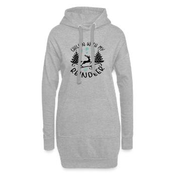 Chillin With My Reindeer - Hoodie-Kleid - Grau meliert - Vorne