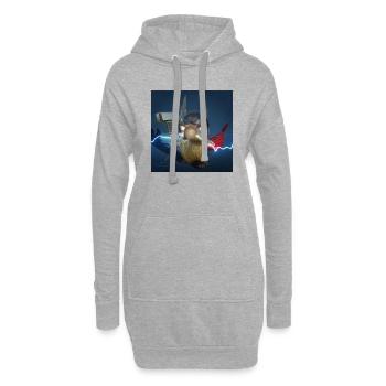 XList Dieu Viking Thor - Sweat-shirt à capuche long Femme - gris chiné - Devant