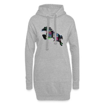 Pferd - Hoodie-Kleid - Grau meliert - Vorne