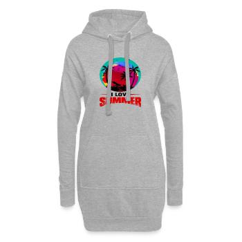 I love Summer - Hoodie-Kleid - Grau meliert - Vorne