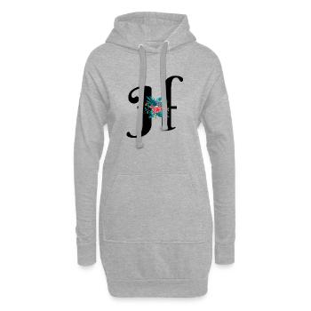 Buchstabe H geblüht - Hoodie-Kleid - Grau meliert - Vorne
