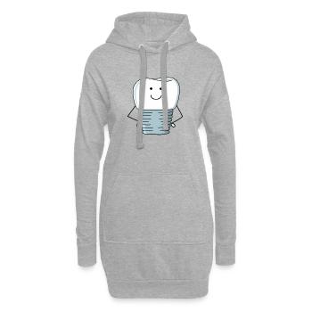 Implantatkrone - Hoodie-Kleid - Grau meliert - Vorne