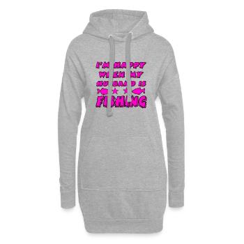 Angeln - Hoodie-Kleid - Grau meliert - Vorne