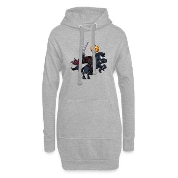 Gruseliger Halloween-Reiter - Hoodie-Kleid - Grau meliert - Vorne