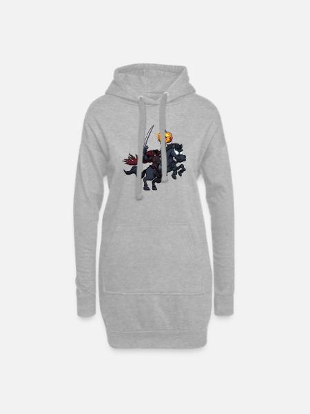 Creepy Halloween Horseman - Hoodie Dress - heather grey