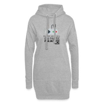 JEU EN PAUSE - Sweat-shirt à capuche long Femme - gris chiné - Devant