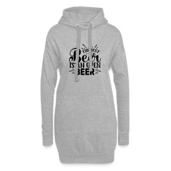 The Best Beer Is An Open Beer - Hoodie-Kleid - Grau meliert - Vorne
