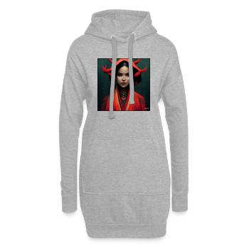 the demon queen - Sweat-shirt à capuche long Femme - gris chiné - Devant