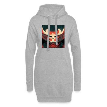 dynastie maudite red sky - Sweat-shirt à capuche long Femme - gris chiné - Devant