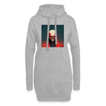 the red demon - Sweat-shirt à capuche long Femme - gris chiné - Devant