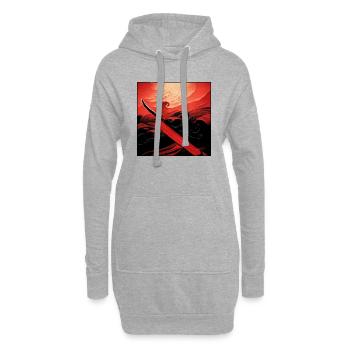 katana of ronin - Sweat-shirt à capuche long Femme - gris chiné - Devant