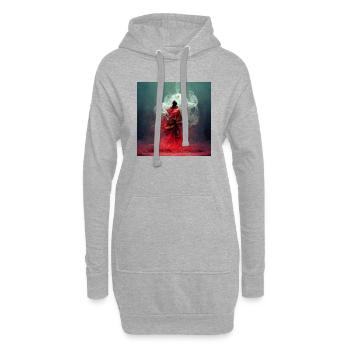 princess red sky - Sweat-shirt à capuche long Femme - gris chiné - Devant
