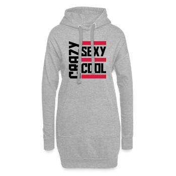 crazy sexy cool Design - Hoodie-Kleid - Grau meliert - Vorne