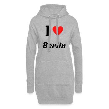 I love Berlin - Hoodie-Kleid - Grau meliert - Vorne