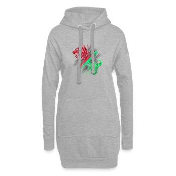 Bear vs Bull - Sweat-shirt à capuche long Femme - gris chiné - Devant