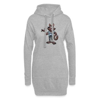Böser Werwolf - Hoodie-Kleid - Grau meliert - Vorne