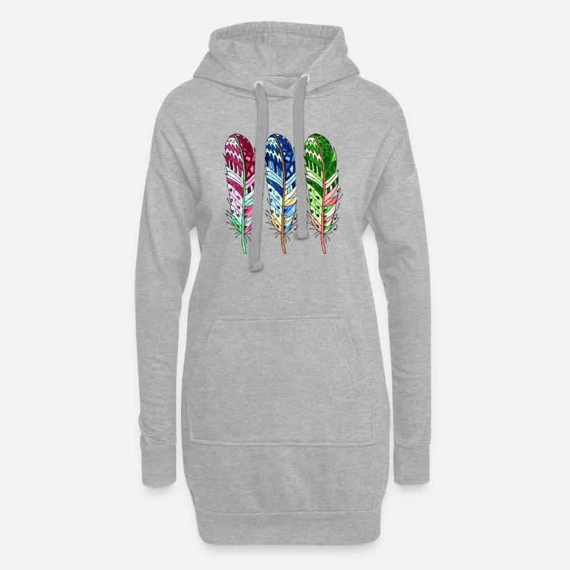 Feder - Hoodie-Kleid - Grau meliert