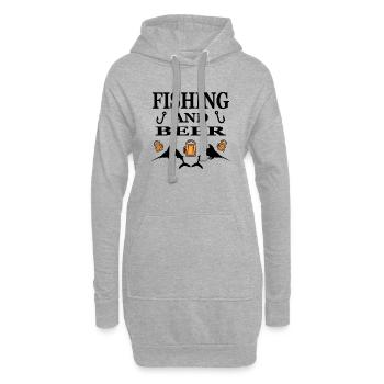 Pêche - Sweat-shirt à capuche long Femme - gris chiné - Devant